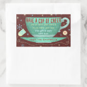 Weihnachts-Chef Niedlich Teacup Custom Holiday Rechteckiger Aufkleber (Tasche)