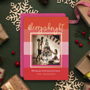 Weihnachts-Chef Red Stripes Holiday Foil Card Folien Feiertagskarte