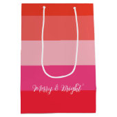 Weihnachts Chef Red Stripes Urlaub Mittlere Geschenktüte (Rückseite)