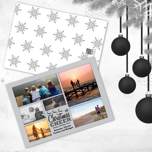 Weihnachts-Chef Santa Silver Weihnachtsfotokarte Feiertagskarte