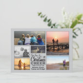 Weihnachts-Chef Santa Silver Weihnachtsfotokarte Feiertagskarte (Stehend Vorderseite)