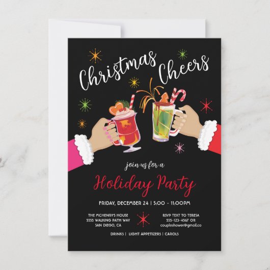 Weihnachts-Chef Toast Holiday Cocktail Party Invi Einladung (Vorderseite)