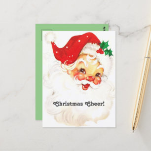 Weihnachts-Chef Vintag Weihnachtsmann-Gesicht Postkarte