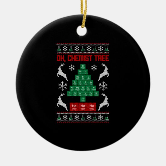 Weihnachts-Chemie Oh Chemie-Chemie-Geschenk des Ch Keramik Ornament (Vorne)