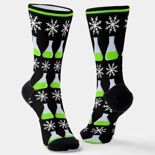 Weihnachts Chemietest Tube Flaschen Schneeflocken Socken (Gewinkelt)