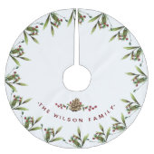 Weihnachts-Cherry Holiday Wasserfarbe Polyester Weihnachtsbaumdecke (Vorderseite)