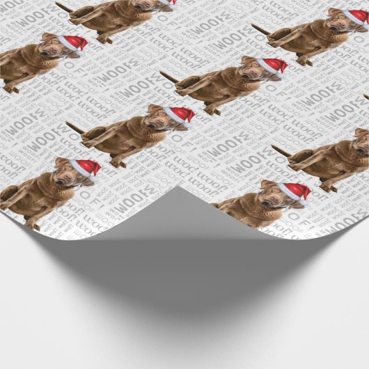 Weihnachts Chesapeake Bay Retriever Holiday Dog Geschenkpapier (Ecke)