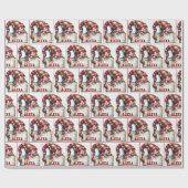 Weihnachts-Chibi-Gnome mit Individuelle Name Geschenkpapier (Flach)