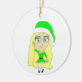 Weihnachts-Chibi Keramik Ornament (Links)