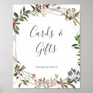 Weihnachts Chic Botanical   Weiße Karten und Gesch Poster