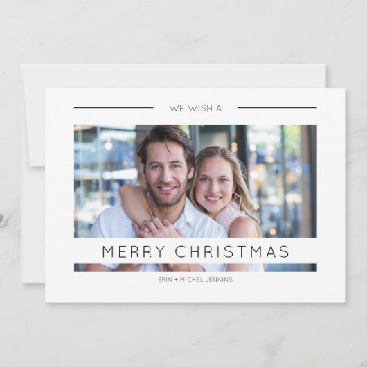 Weihnachts-Chic Moderne Typografie Custom Foto (Vorderseite)