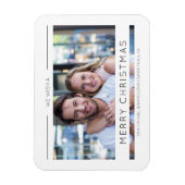 Weihnachts-Chic Moderne Typografie Custom Foto Magnet (Vertikal)