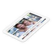 Weihnachts-Chic Moderne Typografie Custom Foto Magnet (Linke Seite)