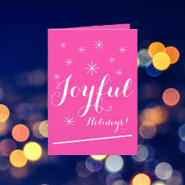 Weihnachts-Chic-Script Girly Hot Pink-Weihnachtska Feiertagskarte