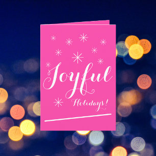 Weihnachts-Chic-Script Girly Hot Pink-Weihnachtska Feiertagskarte