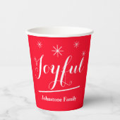 Weihnachts-Chic-Script Joyful Name Stilvoll Cool R Pappbecher (Vorderseite)