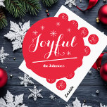 Weihnachts Chic Skriptname Einfache Joyful Red Runder Aufkleber<br><div class="desc">Weihnachts Chic Script Name Simple Joyful Red Classic Round Sticker. Klicken Sie auf Diese Vorlage personalisieren, um sie mit dem Familiennamen schnell und einfach anzupassen. Weihnachts Chic Script Name Simple Joyful Red Classic Round Sticker, ist Teil der Joyful Red Christmas Collection in diesem Geschäft, das eine ganze Reihe von passenden...</div>