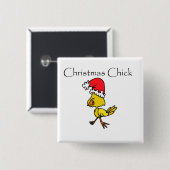 Weihnachts-Chick-Shirts und Geschenke Button (Vorne & Hinten)