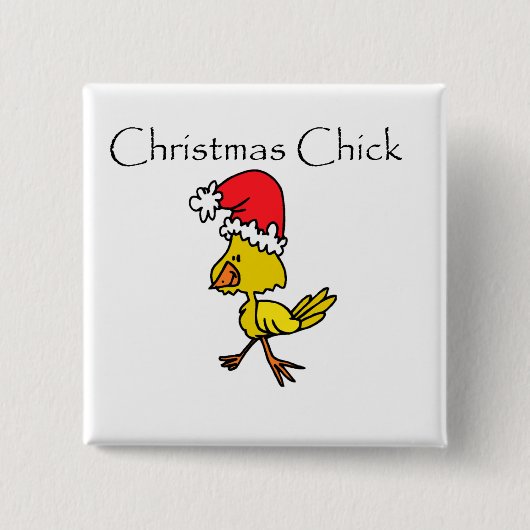 Weihnachts-Chick-Shirts und Geschenke Button (Vorderseite)