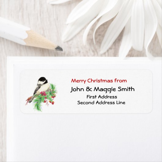 Weihnachts-Chickadeadresse-Label anpassen (Insitu)