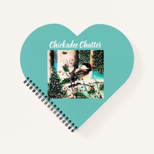 Weihnachts-Chickadee-Chat Notepad Notizblock (Vorderseite)