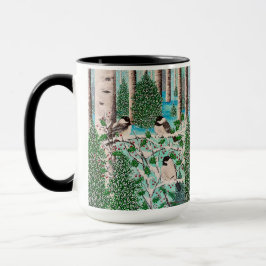Weihnachts-Chickadee-Chat Tasse