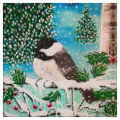 Weihnachts-Chickadee Chatter Fabric 4 Stoff (Muster)