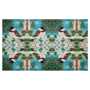 Weihnachts-Chickadee Chatter Fabric 4 Stoff