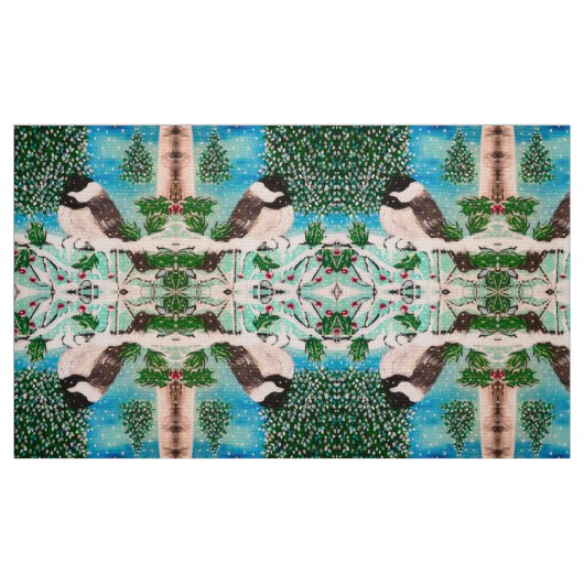 Weihnachts-Chickadee Chatter Fabric 4 Stoff (Fat Quarter (45,7 x 55,9 cm))
