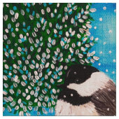 Weihnachts-Chickadee Chatter Fabric 4 Stoff (Nahaufnahme)