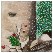 Weihnachts-Chickadee Chatter Fabric 5 Stoff (Muster)