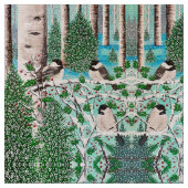Weihnachts-Chickadee Chatter Fabric 6 Stoff (Nahaufnahme)