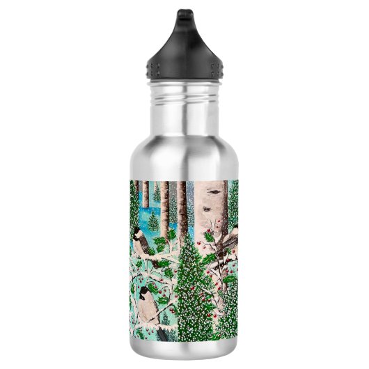 Weihnachts Chickadee Chatter Wasserflasche (Rechts)