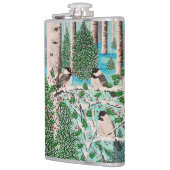 Weihnachts Chickadee Chatter Wasserflasche Flachmann (Links)