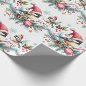 Weihnachts-Chickadee Geschenkpapier (Ecke)