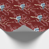 Weihnachts-Chickadee mit Berries Geschenkpapier (Ecke)