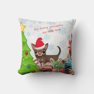 Weihnachts-Chihuahua-Akzentkissen Kissen