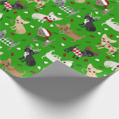 Weihnachts Chihuahua Alle Coats Geschenkpapier (Ecke)
