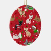 Weihnachts Chihuahua Alle Coats Keramik Ornament (Rechts)