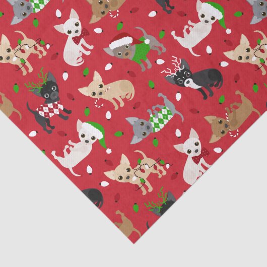Weihnachts Chihuahua Alle Coats Seidenpapier (Ausschnitt)