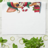 Weihnachts Chihuahua Freude Geschirrtuch (Gefaltet)
