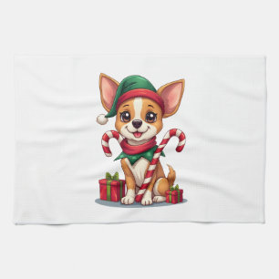 Weihnachts Chihuahua Freude Geschirrtuch