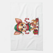 Weihnachts Chihuahua Freude Geschirrtuch (Vertikal)
