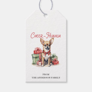 Weihnachts-Chihuahua-Gift-Tags Geschenkanhänger