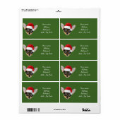 Weihnachts-Chihuahua-Hunde-Adresseetiketten (Vorne)