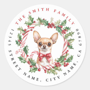 Weihnachts Chihuahua Round Stickers