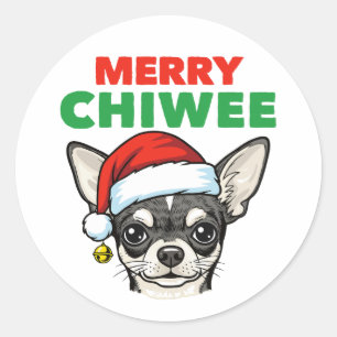 Weihnachts-Chihuahua Runder Aufkleber