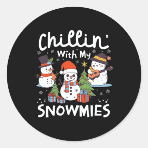 Weihnachts-Chillin' mit meinen Schneemäben Xmas G Runder Aufkleber