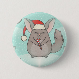 Weihnachts-Chinchillas Button