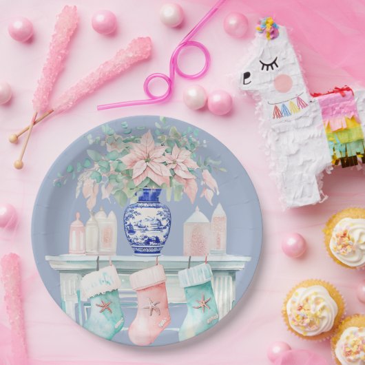 Weihnachts Chinoiserie Feuerplatz Teller (Party)